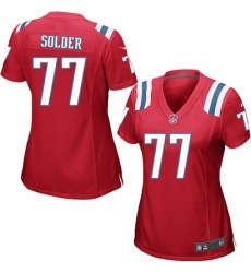 Women's Nike New England Patriots #77 Nate Solder Game Red Alternate NFL Jersey