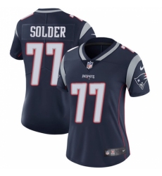 Women's Nike New England Patriots #77 Nate Solder Navy Blue Team Color Vapor Untouchable Limited Player NFL Jersey