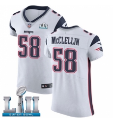 Men's Nike New England Patriots #58 Shea McClellin White Vapor Untouchable Elite Player Super Bowl LII NFL Jersey