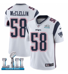Men's Nike New England Patriots #58 Shea McClellin White Vapor Untouchable Limited Player Super Bowl LII NFL Jersey