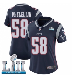 Women's Nike New England Patriots #58 Shea McClellin Navy Blue Team Color Vapor Untouchable Limited Player Super Bowl LII NFL Jersey