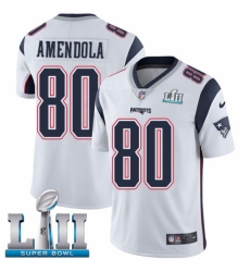 Youth Nike New England Patriots #80 Danny Amendola White Vapor Untouchable Limited Player Super Bowl LII NFL Jersey