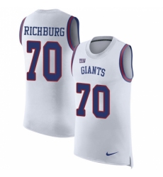 Men's Nike New York Giants #70 Weston Richburg Limited White Rush Player Name & Number Tank Top NFL Jersey