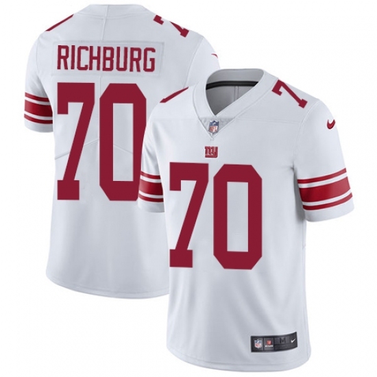 Men's Nike New York Giants #70 Weston Richburg White Vapor Untouchable Limited Player NFL Jersey Men's Nike New York Giants #70 Weston Richburg White Vapor Untouchable Limited Player NFL Jersey