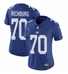 Women's Nike New York Giants #70 Weston Richburg Elite Royal Blue Team Color NFL Jersey