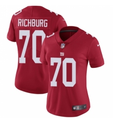 Women's Nike New York Giants #70 Weston Richburg Red Alternate Vapor Untouchable Limited Player NFL Jersey