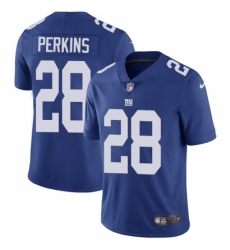 Men's Nike New York Giants #28 Paul Perkins Royal Blue Team Color Vapor Untouchable Limited Player NFL Jersey