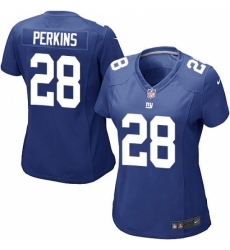 Women's Nike New York Giants #28 Paul Perkins Game Royal Blue Team Color NFL Jersey