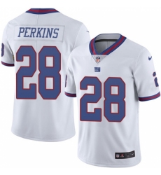 Youth Nike New York Giants #28 Paul Perkins Limited White Rush Vapor Untouchable NFL Jersey