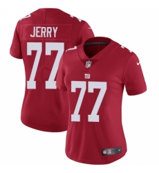Women's Nike New York Giants #77 John Jerry Red Alternate Vapor Untouchable Limited Player NFL Jersey