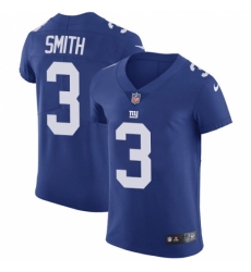 Men's Nike New York Giants #3 Geno Smith Elite Royal Blue Team Color NFL Jersey