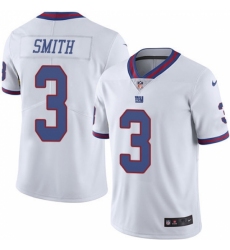 Men's Nike New York Giants #3 Geno Smith Elite White Rush Vapor Untouchable NFL Jersey