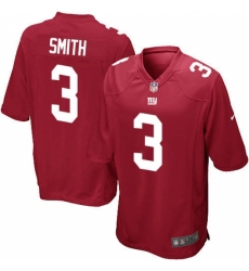Men's Nike New York Giants #3 Geno Smith Game Red Alternate NFL Jersey