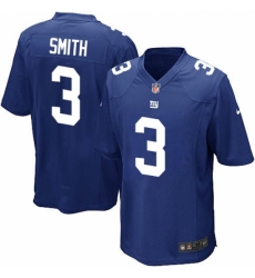 Men's Nike New York Giants #3 Geno Smith Game Royal Blue Team Color NFL Jersey