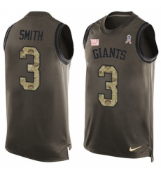 Men's Nike New York Giants #3 Geno Smith Limited Green Salute to Service Tank Top NFL Jersey