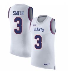 Men's Nike New York Giants #3 Geno Smith Limited White Rush Player Name & Number Tank Top NFL Jersey