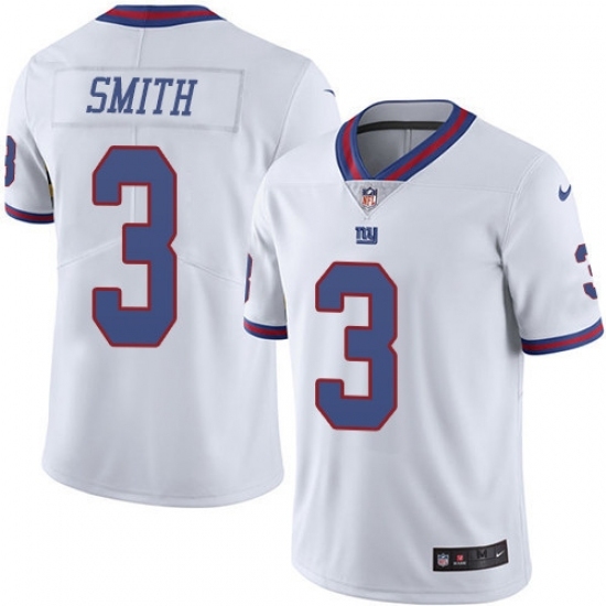 Men's Nike New York Giants #3 Geno Smith Limited White Rush Vapor Untouchable NFL Jersey Men's Nike New York Giants #3 Geno Smith Limited White Rush Vapor Untouchable NFL Jersey