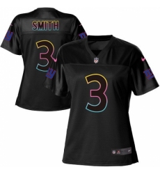 Women's Nike New York Giants #3 Geno Smith Game Black Fashion NFL Jersey