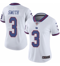 Women's Nike New York Giants #3 Geno Smith Limited White Rush Vapor Untouchable NFL Jersey
