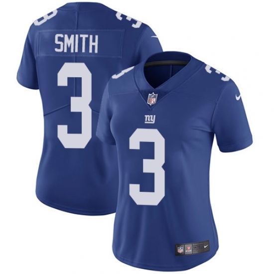 Women's Nike New York Giants #3 Geno Smith Royal Blue Team Color Vapor Untouchable Limited Player NFL Jersey Women's Nike New York Giants #3 Geno Smith Royal Blue Team Color Vapor Untouchable Limited Player NFL Jersey