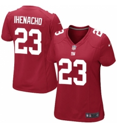 Women's Nike New York Giants #23 Duke Ihenacho Game Red Alternate NFL Jersey