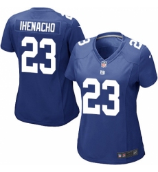 Women's Nike New York Giants #23 Duke Ihenacho Game Royal Blue Team Color NFL Jersey