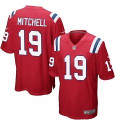 Men's Nike New England Patriots #19 Malcolm Mitchell Game Red Alternate NFL Jersey