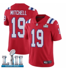 Men's Nike New England Patriots #19 Malcolm Mitchell Red Alternate Vapor Untouchable Limited Player Super Bowl LII NFL Jersey