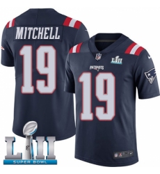 Youth Nike New England Patriots #19 Malcolm Mitchell Limited Navy Blue Rush Vapor Untouchable Super Bowl LII NFL Jersey