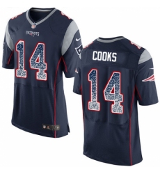 Men's Nike New England Patriots #14 Brandin Cooks Elite Navy Blue Home Drift Fashion NFL Jersey
