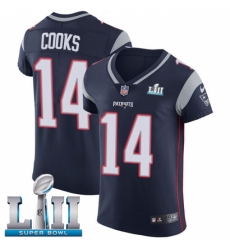 Men's Nike New England Patriots #14 Brandin Cooks Navy Blue Team Color Vapor Untouchable Elite Player Super Bowl LII NFL Jersey