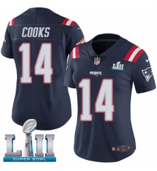 Women's Nike New England Patriots #14 Brandin Cooks Limited Navy Blue Rush Vapor Untouchable Super Bowl LII NFL Jersey