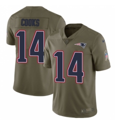 Youth Nike New England Patriots #14 Brandin Cooks Limited Olive 2017 Salute to Service NFL Jersey