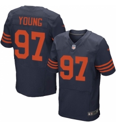 Men's Nike Chicago Bears #97 Willie Young Elite Navy Blue Alternate NFL Jersey