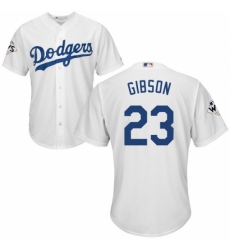 Youth Majestic Los Angeles Dodgers #23 Kirk Gibson Replica White Home 2017 World Series Bound Cool Base MLB Jersey