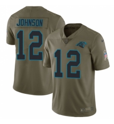 Men's Nike Carolina Panthers #12 Charles Johnson Limited Olive 2017 Salute to Service NFL Jersey