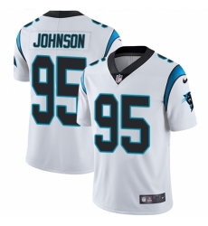 Men's Nike Carolina Panthers #95 Charles Johnson White Vapor Untouchable Limited Player NFL Jersey