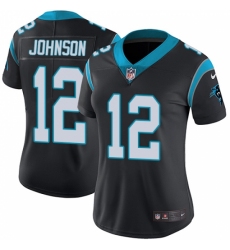 Women's Nike Carolina Panthers #12 Charles Johnson Black Team Color Vapor Untouchable Limited Player NFL Jersey