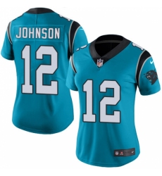 Women's Nike Carolina Panthers #12 Charles Johnson Limited Blue Rush Vapor Untouchable NFL Jersey
