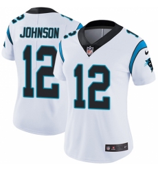 Women's Nike Carolina Panthers #12 Charles Johnson White Vapor Untouchable Limited Player NFL Jersey