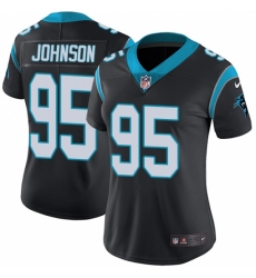 Women's Nike Carolina Panthers #95 Charles Johnson Black Team Color Vapor Untouchable Limited Player NFL Jersey