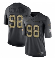 Men's Nike Carolina Panthers #98 Star Lotulelei Limited Black 2016 Salute to Service NFL Jersey