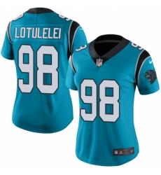 Women's Nike Carolina Panthers #98 Star Lotulelei Limited Blue Rush Vapor Untouchable NFL Jersey