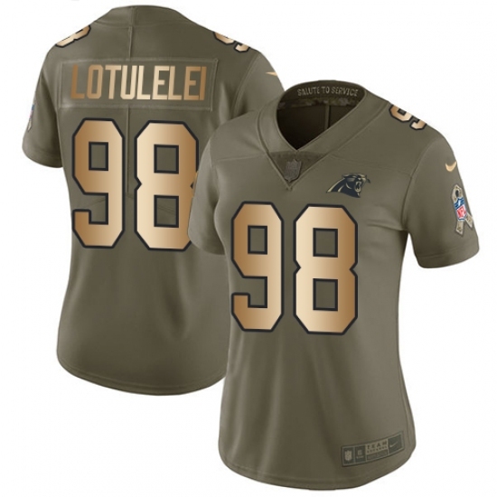 Women's Nike Carolina Panthers #98 Star Lotulelei Limited Olive/Gold 2017 Salute to Service NFL Jersey Women's Nike Carolina Panthers #98 Star Lotulelei Limited Olive/Gold 2017 Salute to Service NFL Jersey
