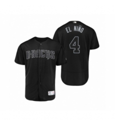 Men's Diamondbacks #4 Ketel Marte El Ni?o Black 2019 Players Weekend Authentic Jersey