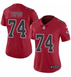 Women's Nike Atlanta Falcons #74 Tani Tupou Limited Red Rush Vapor Untouchable NFL Jersey