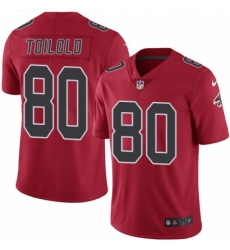 Men's Nike Atlanta Falcons #80 Levine Toilolo Limited Red Rush Vapor Untouchable NFL Jersey