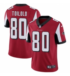 Men's Nike Atlanta Falcons #80 Levine Toilolo Red Team Color Vapor Untouchable Limited Player NFL Jersey