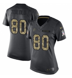 Women's Nike Atlanta Falcons #80 Levine Toilolo Limited Black 2016 Salute to Service NFL Jersey