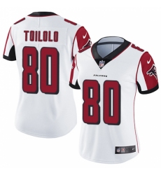 Women's Nike Atlanta Falcons #80 Levine Toilolo White Vapor Untouchable Limited Player NFL Jersey